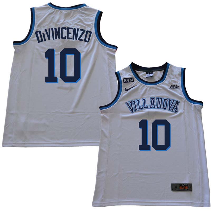 2018 Men #10 Donte DiVincenzo Willanova Wildcats College Basketball Jerseys Sale-White - Click Image to Close